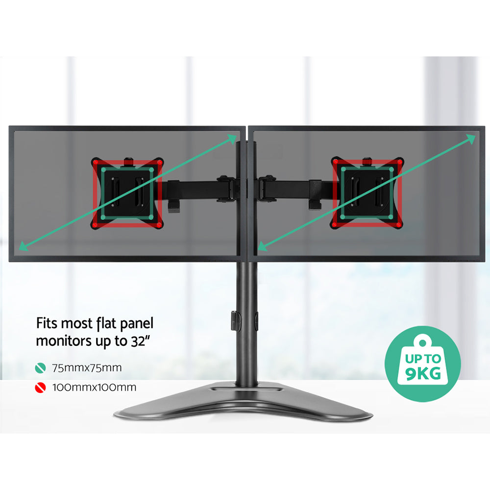 Monitor Arm Stand Dual Black