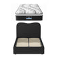 Quartz Bed & Mattress Package with 32cm Mattress Boucle Bed Frame - Black King Single
