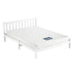 Jade Bed & Mattress Package with 13cm Mattress Wooden Timber Base - White Double