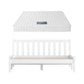 Jade Bed & Mattress Package with 13cm Mattress Wooden Timber Base - White Double