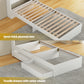 Lazulite Bed & Mattress Package with 31cm Mattress Wooden Storage 5-zone Pocket Spring - White Single