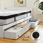Lazulite Bed & Mattress Package with 31cm Mattress Wooden Storage 5-zone Pocket Spring - White Single