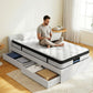Lazulite Bed & Mattress Package with 31cm Mattress Wooden Storage 5-zone Pocket Spring - White Single