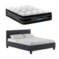 Jadeite Bed & Mattress Package with 36cm Mattress - Charcoal Queen