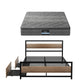 Spinel Bed & Mattress Package with 18cm Mattress Metal Bed Frame 2 drawers - Black Queen
