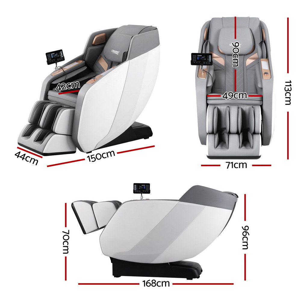 Laziel Massage Chair Electric Recliner Double Core Mechanism Massager - White