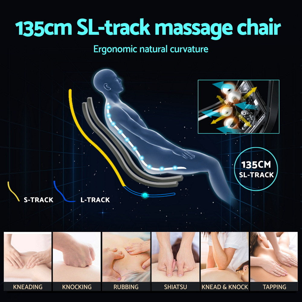Laziel Massage Chair Electric Recliner Double Core Mechanism Massager - White