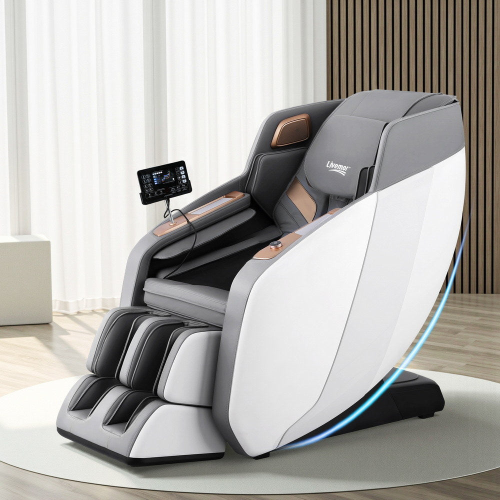 Laziel Massage Chair Electric Recliner Double Core Mechanism Massager - White