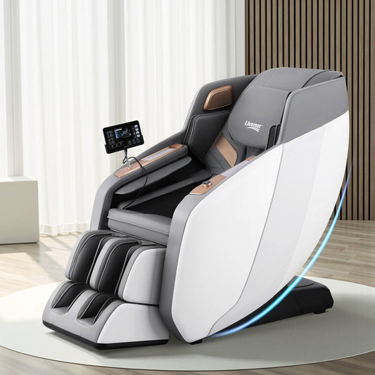 Laziel Massage Chair Electric Recliner Double Core Mechanism Massager - White