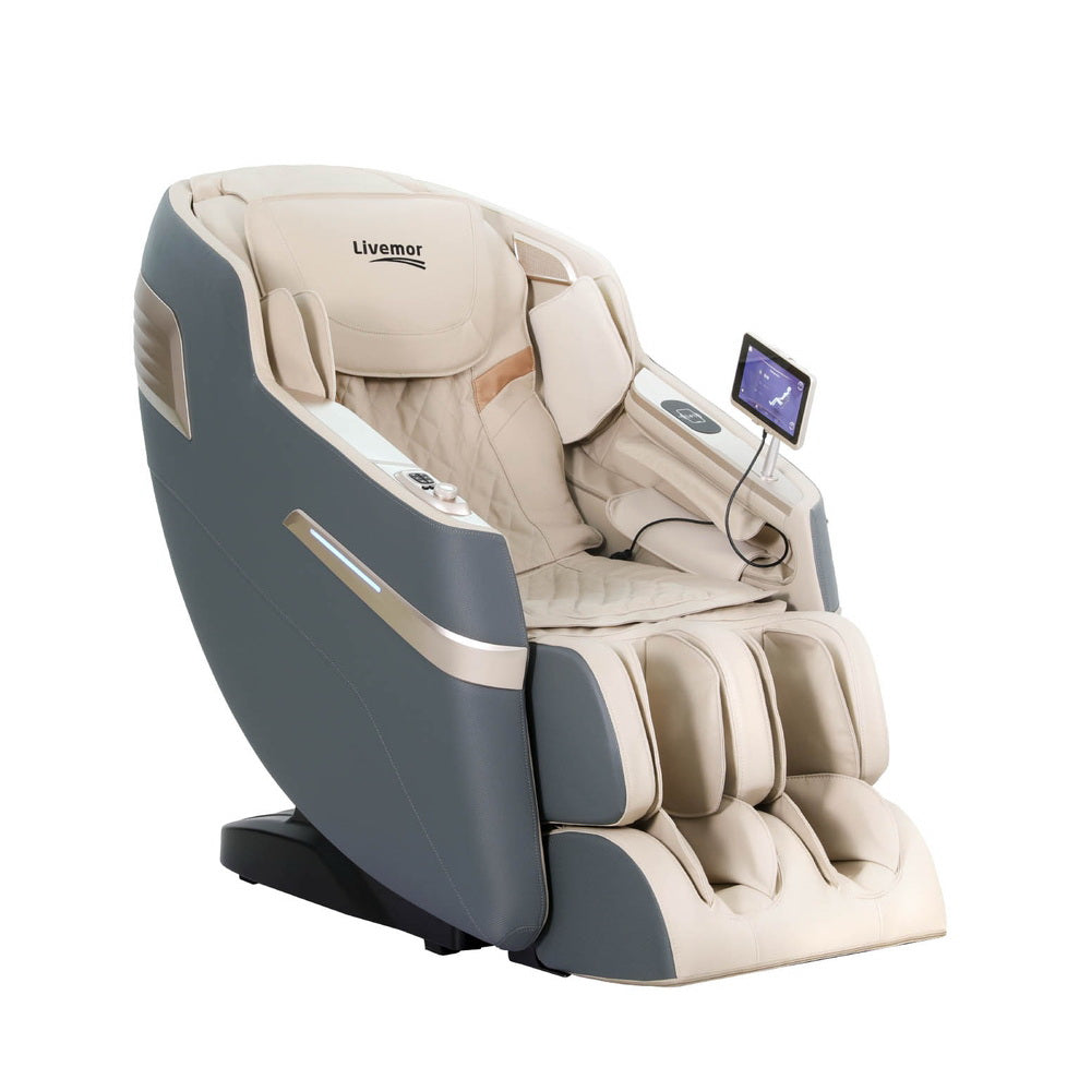 Gavrel 4D Massage Chair Recliner SL Track Full Body Zero Gravity Massager Heated AI Body Scan - Grey