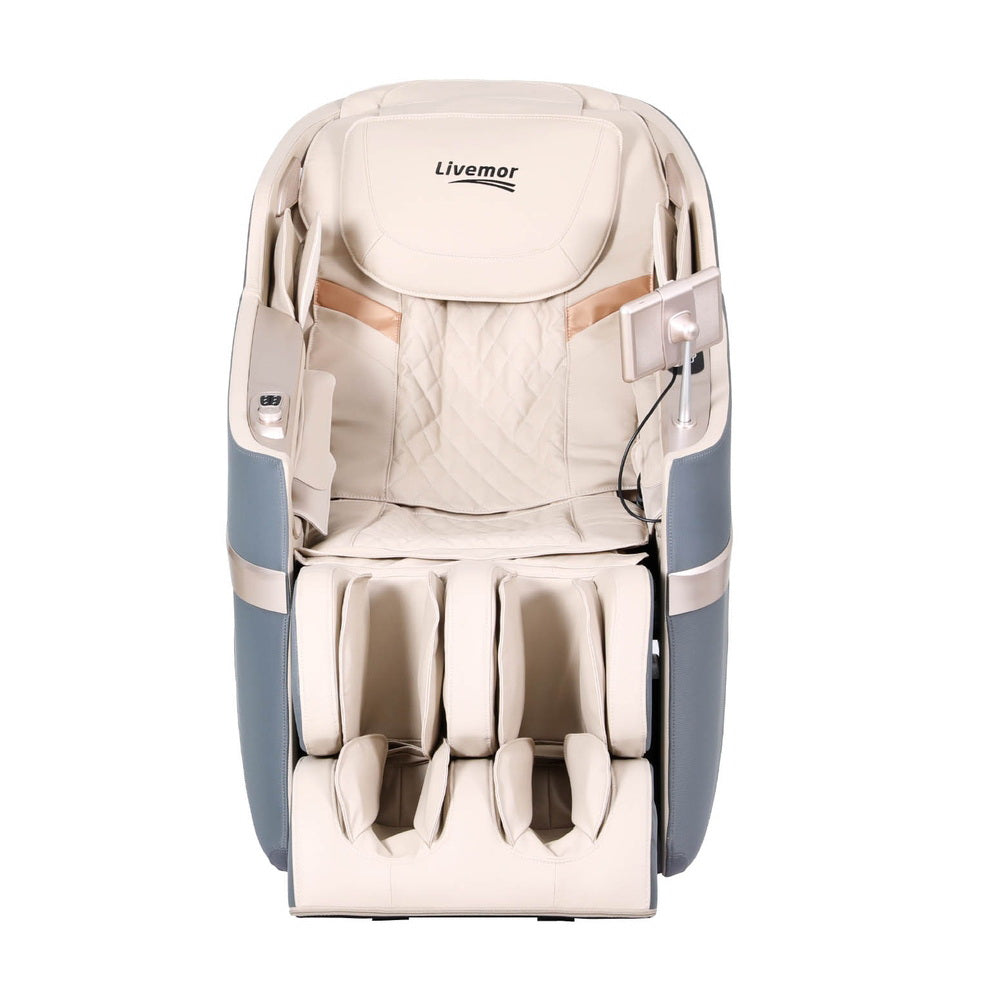 Gavrel 4D Massage Chair Recliner SL Track Full Body Zero Gravity Massager Heated AI Body Scan - Grey