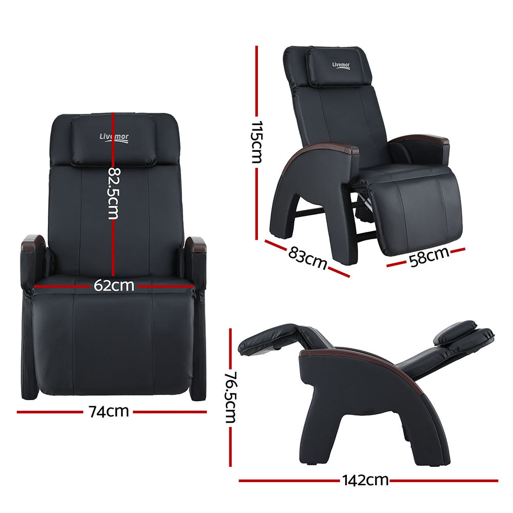 Aiden Massage Chair Electric Recliner Home Massager - Black