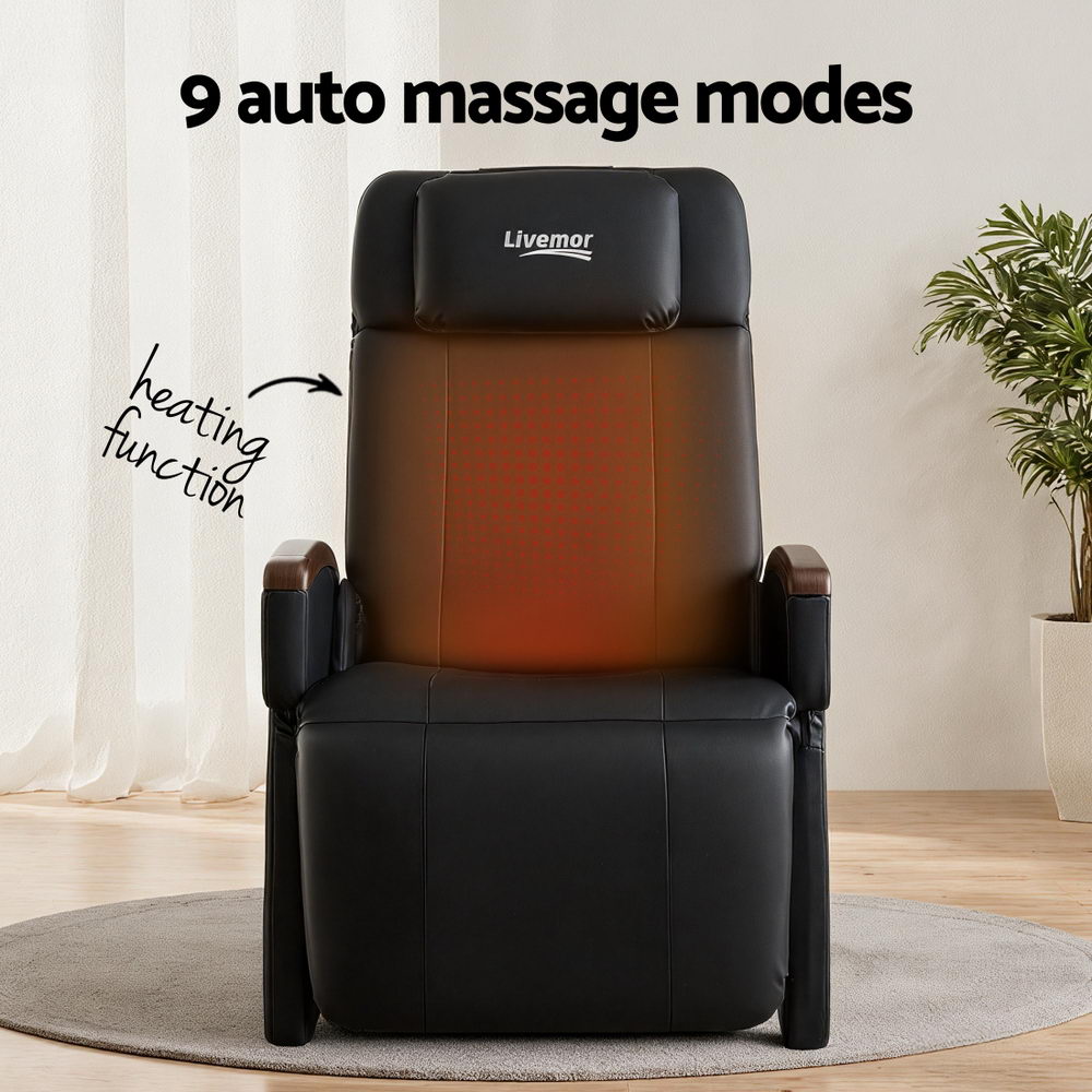 Aiden Massage Chair Electric Recliner Home Massager - Black