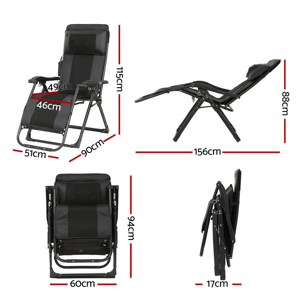 Briony Massage Chair Electric Recliner Home Massager - Black
