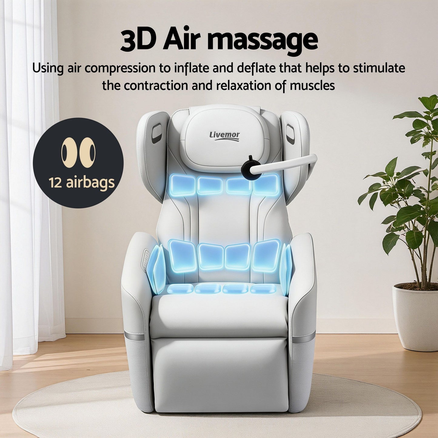 Honora Massage Chair Electric Vibration Recliner Chair - Beige