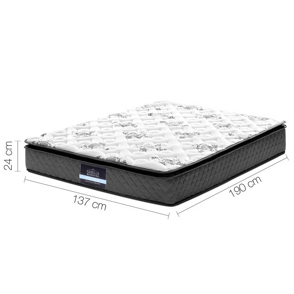Zaire 24cm Thick Pillow Top Spring Mattress - Double