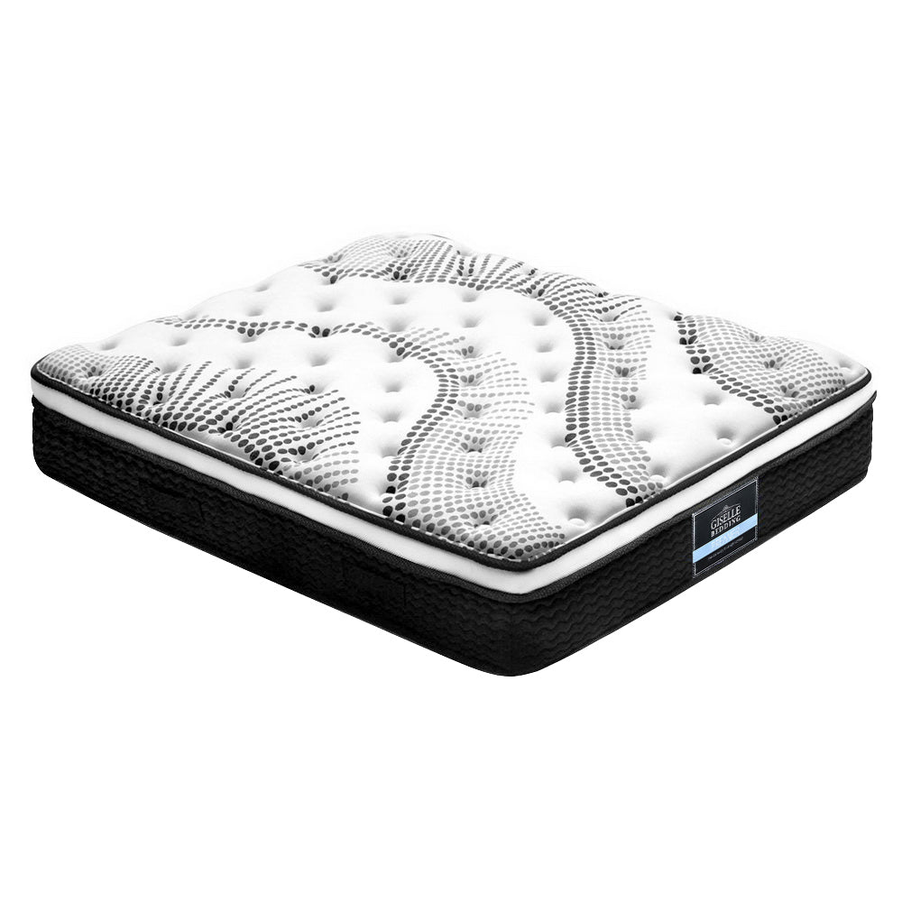 Prehnite Bed & Mattress Package with 32cm Mattress - Black Double