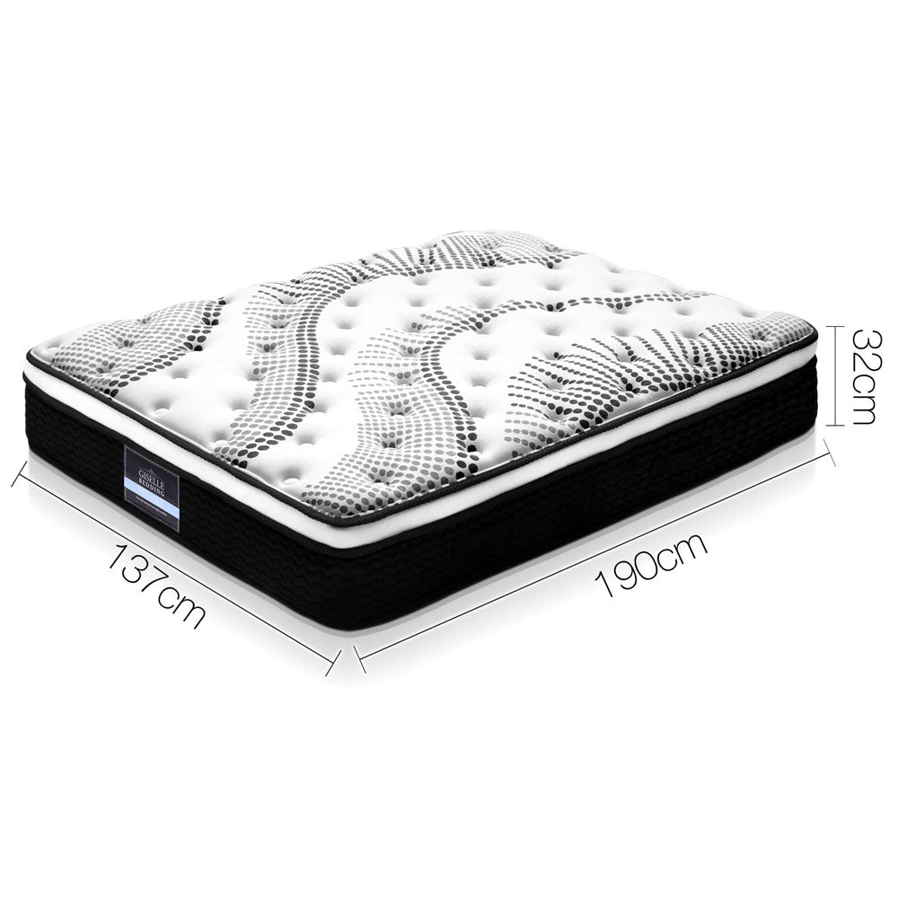 Charoite Bed & Mattress Package with 32cm Mattress - White Double