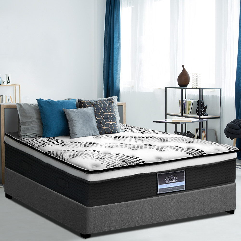 Realgar Bed & Mattress Package with 32cm Mattress - Beige King