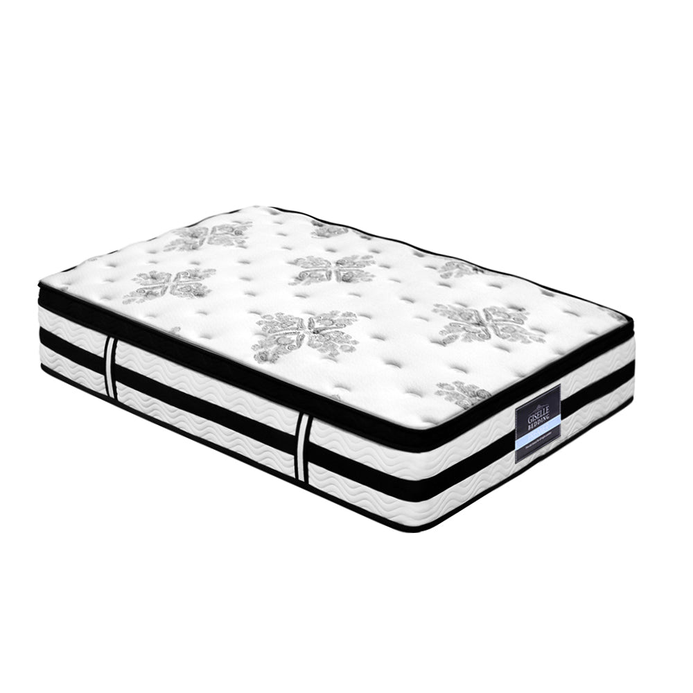 Lithara Bed & Mattress Package with 34cm Mattress Wooden Bed with Drawers - Wood King Single