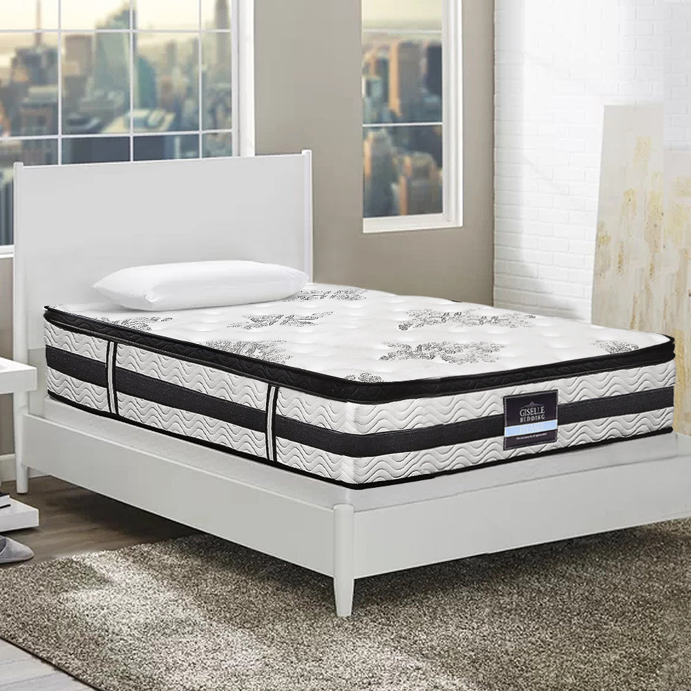 Lithara Bed & Mattress Package with 34cm Mattress Wooden Acacia No Drawers - Wood Single