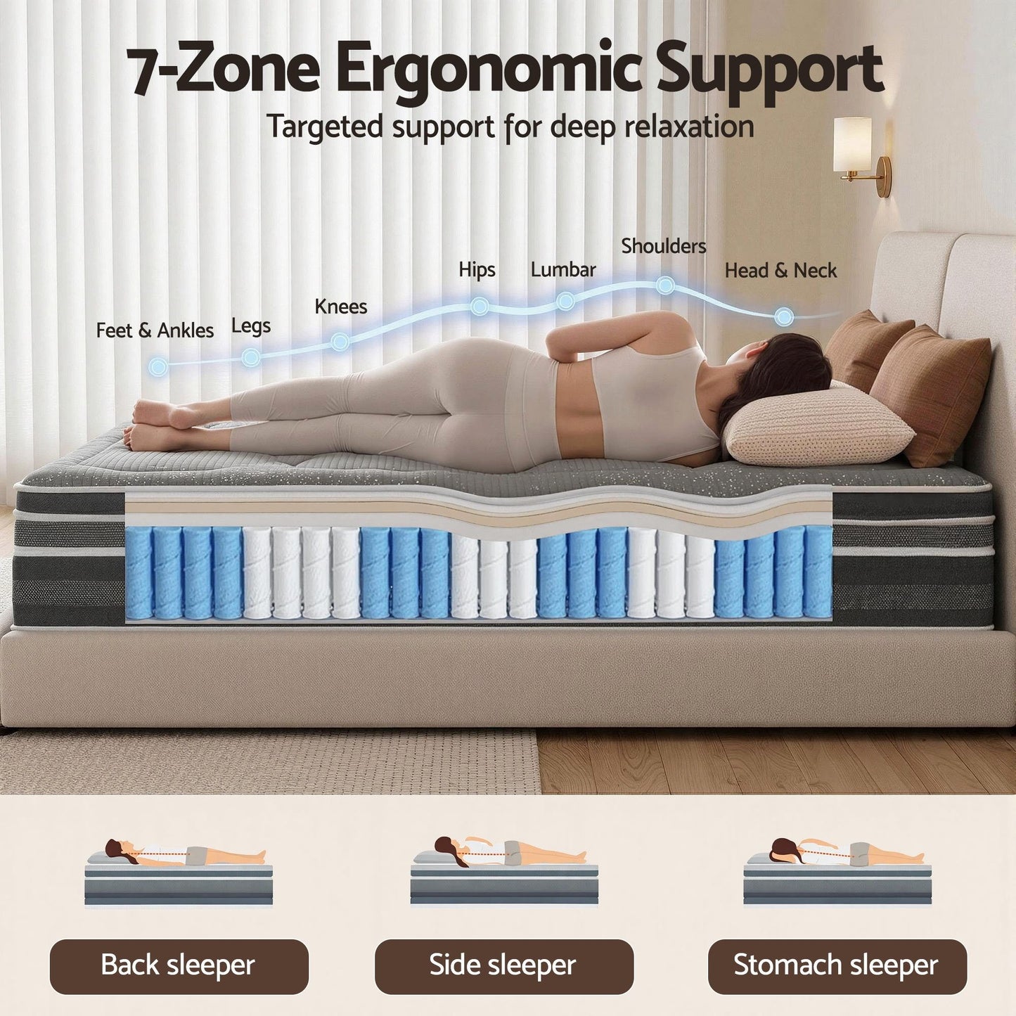 Alexa 35cm Mattress Hybrid Pocket Spring Euro Top - Double