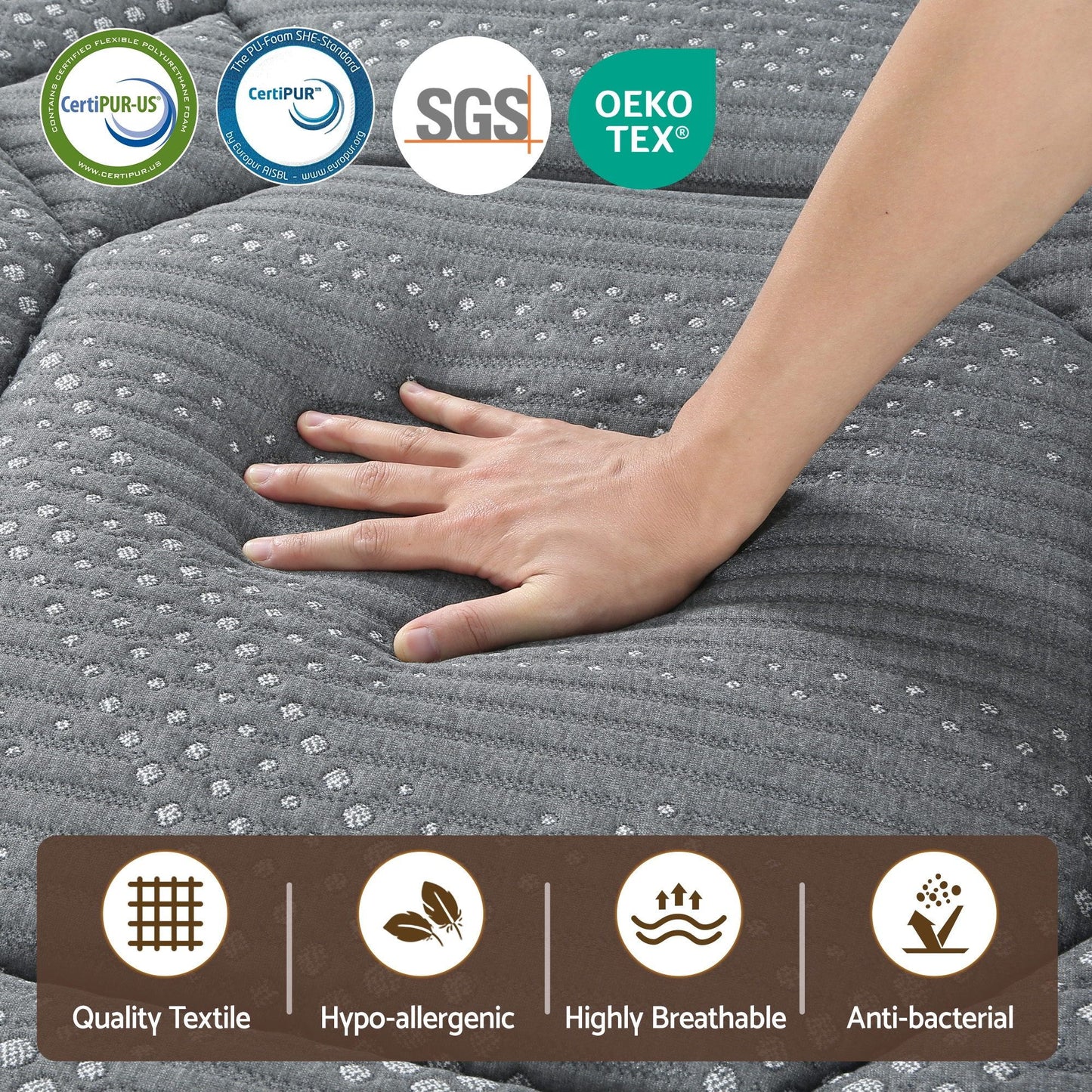 Alexa 35cm Mattress Hybrid Pocket Spring Euro Top - Double