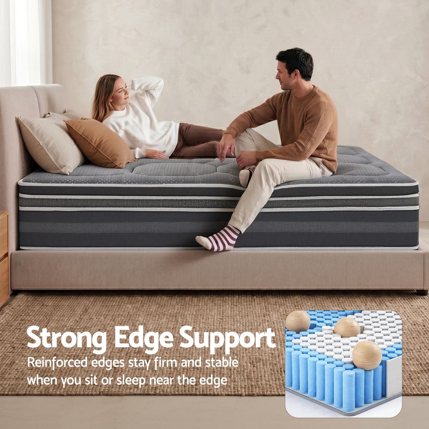Alexa 35cm Mattress Hybrid Pocket Spring Euro Top - Double