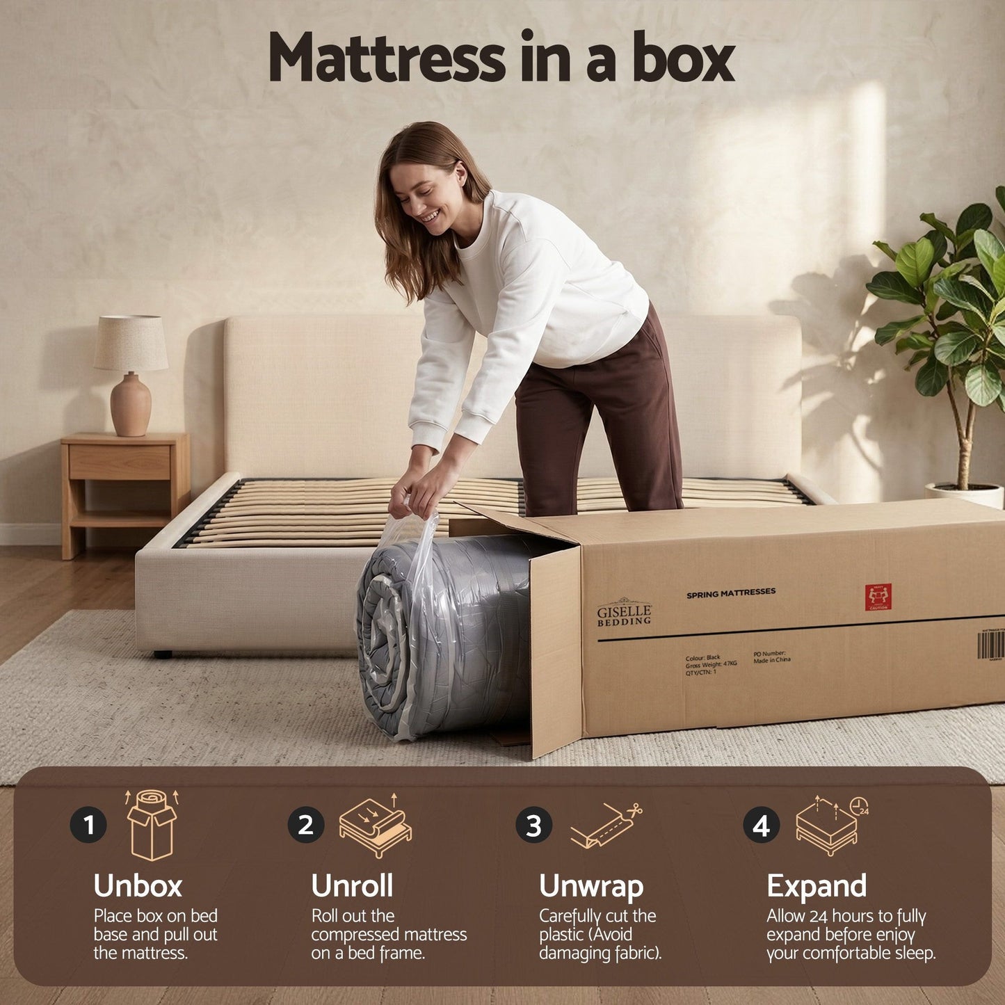 Alexa 35cm Mattress Hybrid Pocket Spring Euro Top - Double
