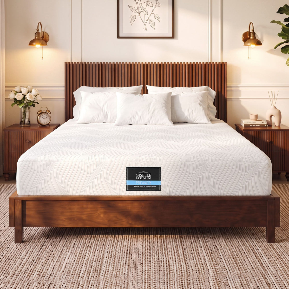 Rumi 25cm Hybrid Mattress Soft Knitted Fabric Edge Support Gel Foam - King