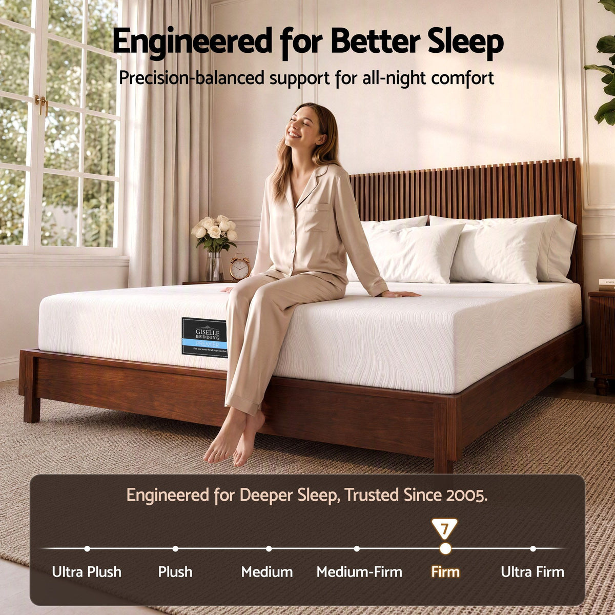 Rumi 25cm Hybrid Mattress Soft Knitted Fabric Edge Support Gel Foam - Queen
