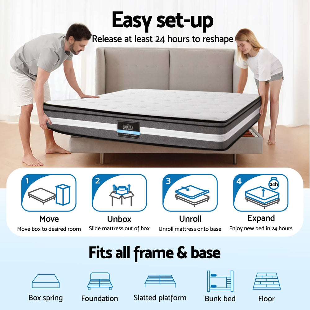 Fenric 30cm Mattress Gel Foam Pocket Spring - Queen