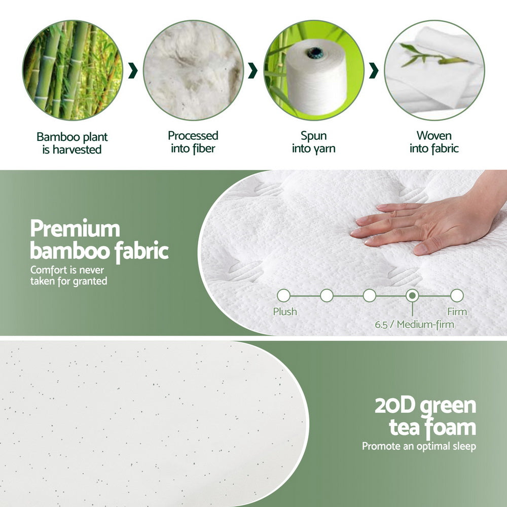 Vanya 20cm Mattress Green Tea Mattresses - King