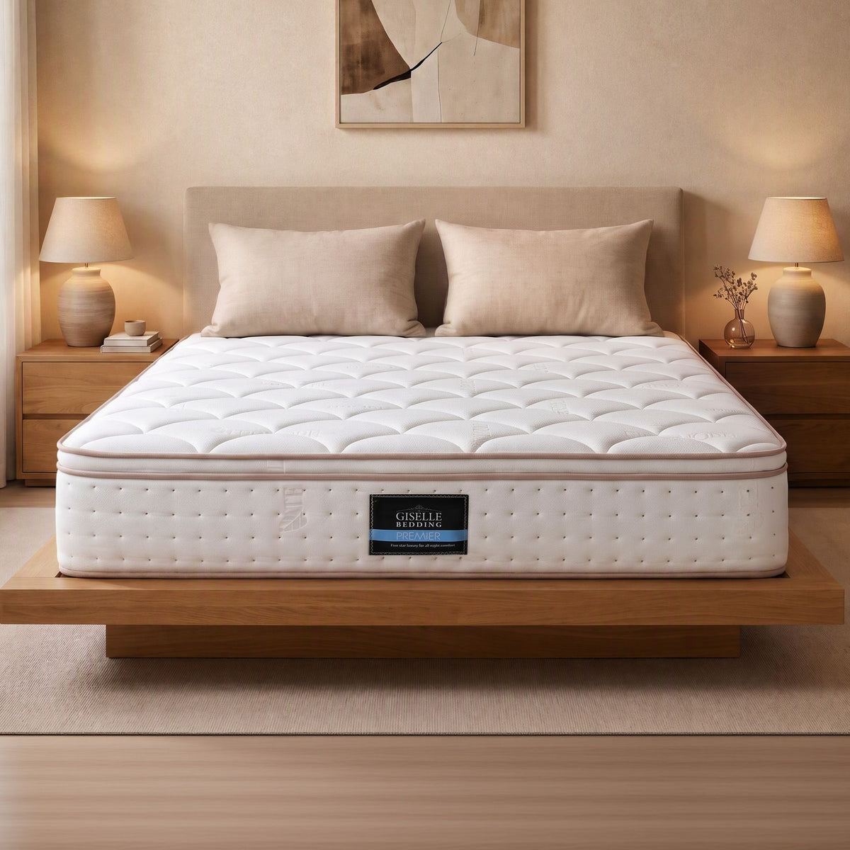 Cosima 30cm Spring Mattress Tencel Cover 5-Zone Euro Top Firm Back Support - Double