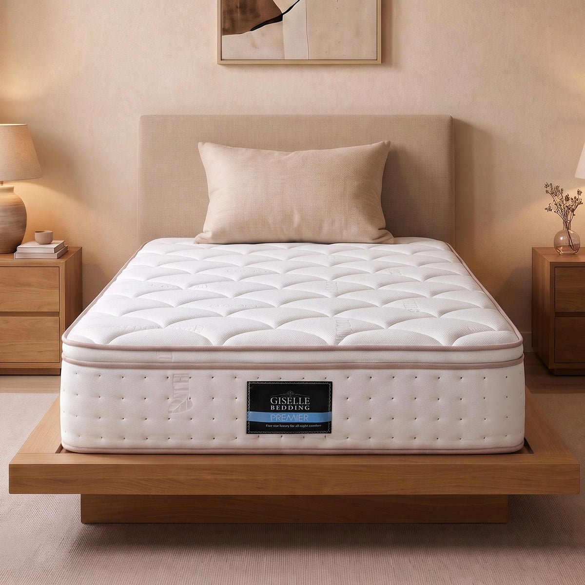 Cosima 30cm Spring Mattress Tencel Cover 5-Zone Euro Top Firm Back Support - Single