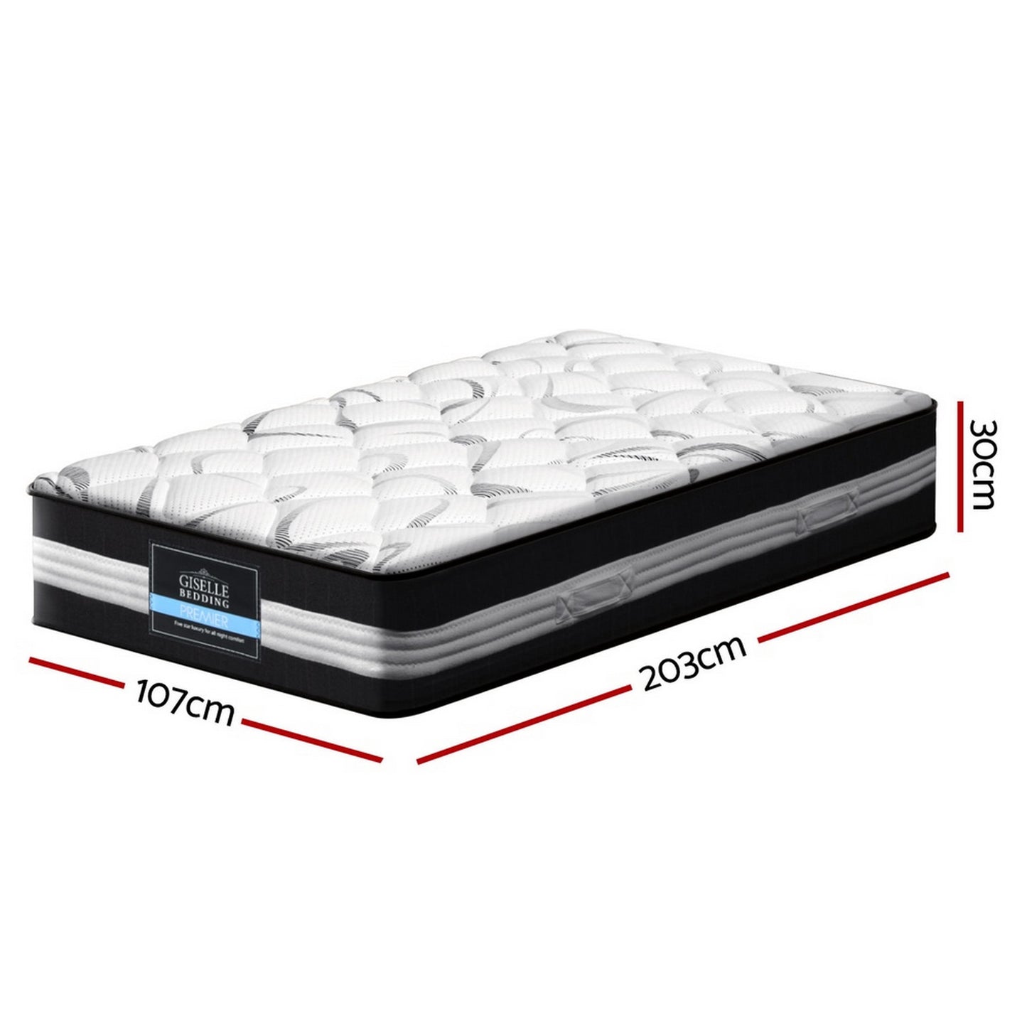 Messina 30cm Mattress Medium Firm - King Single