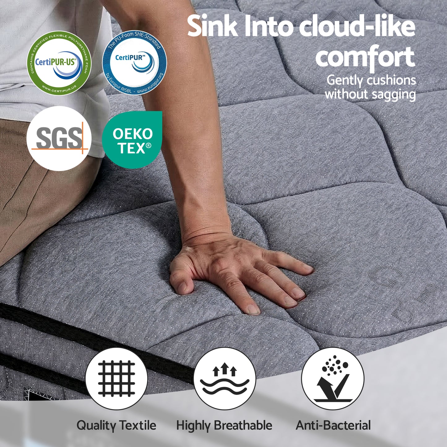 Amara 34cm Mattress Hybrid Pocket Spring Bed Mattress - Queen