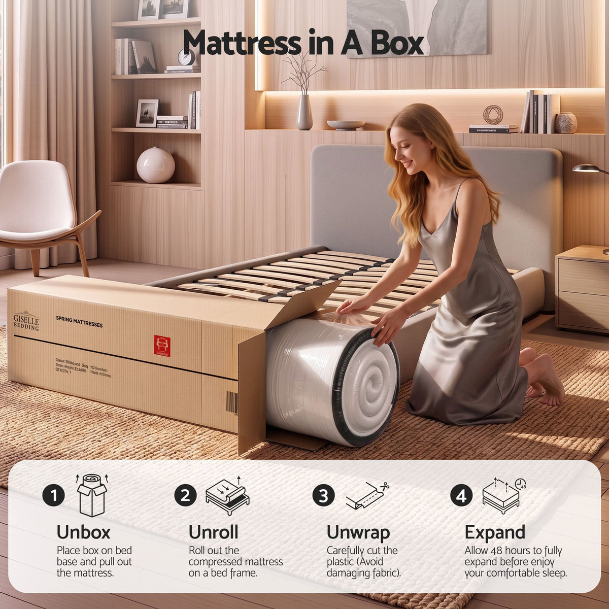 Thayer 35cm Reversible Spring Mattress Cashmere Cover Gel Foam Firm - Single