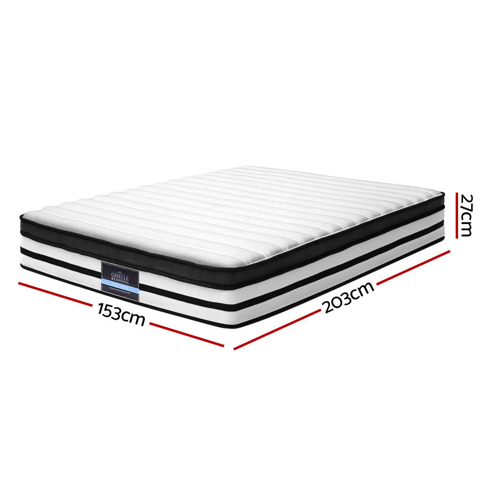 Howlite Bed & Mattress Package with 27cm Mattress - Black Queen