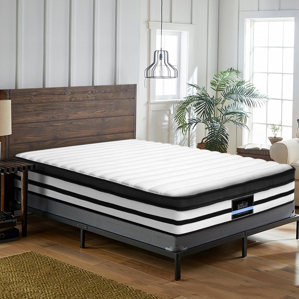 Charoite Bed & Mattress Package with 27cm Mattress - White Queen