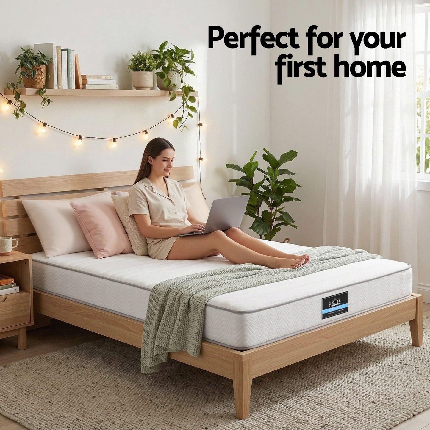 Naelis 20cm Mattress with Reinforced Edge Support Egg-Crate Foam - Double