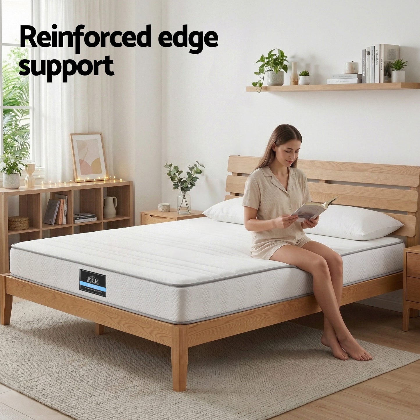 Naelis 20cm Mattress with Reinforced Edge Support Egg-Crate Foam - Double