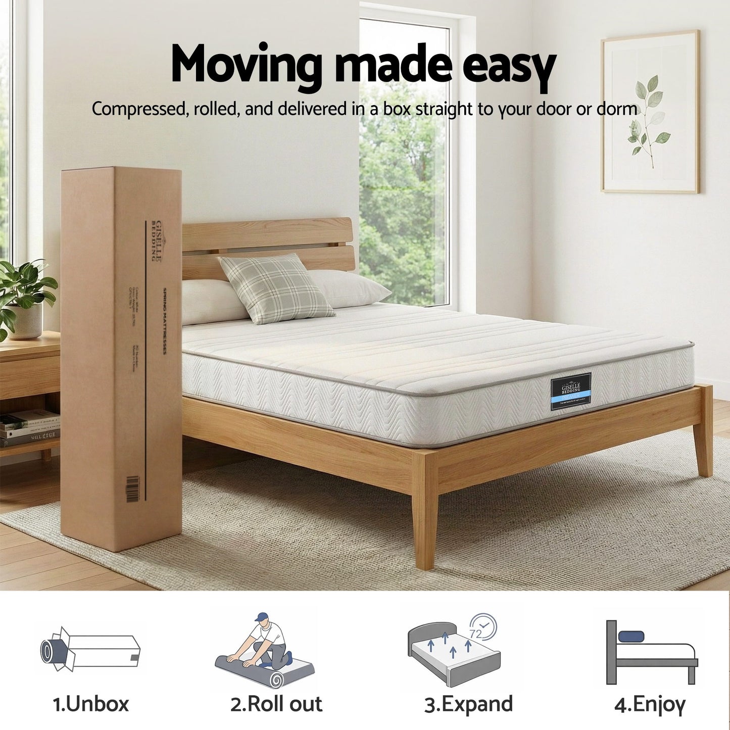 Naelis 20cm Mattress with Reinforced Edge Support Egg-Crate Foam - Double