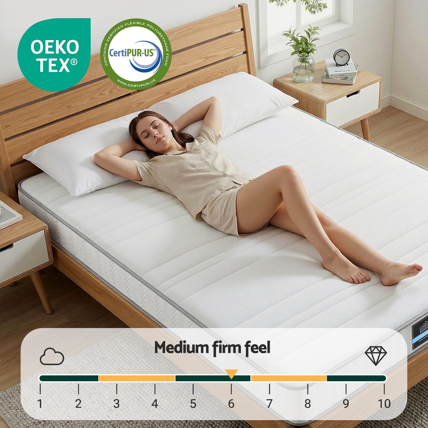 Naelis 20cm Mattress with Reinforced Edge Support Egg-Crate Foam - King