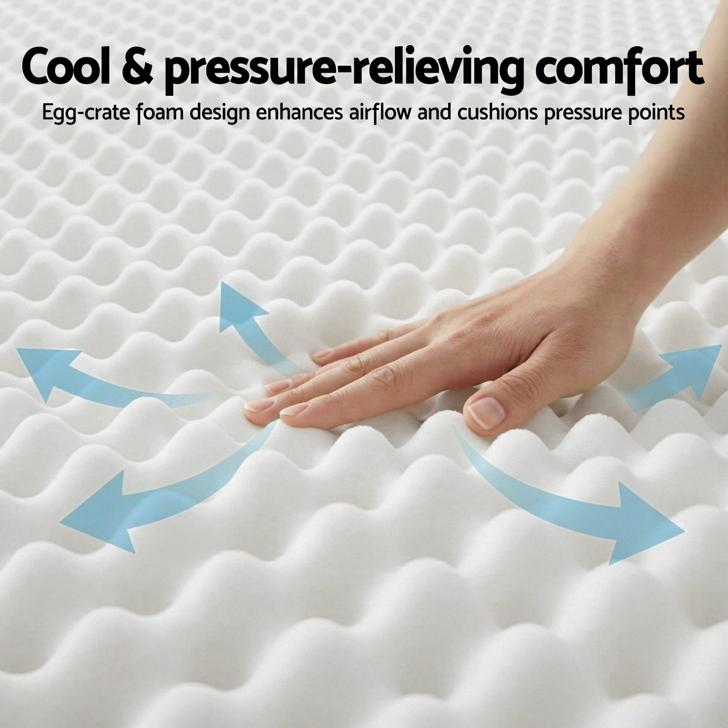 Naelis 20cm Mattress with Reinforced Edge Support Egg-Crate Foam - King Single