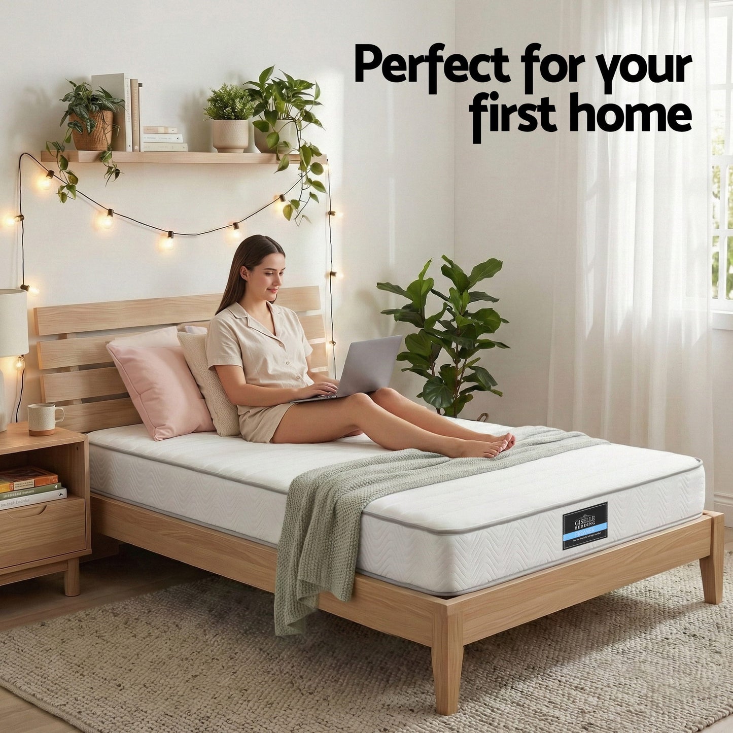 Naelis 20cm Mattress with Reinforced Edge Support Egg-Crate Foam - Single