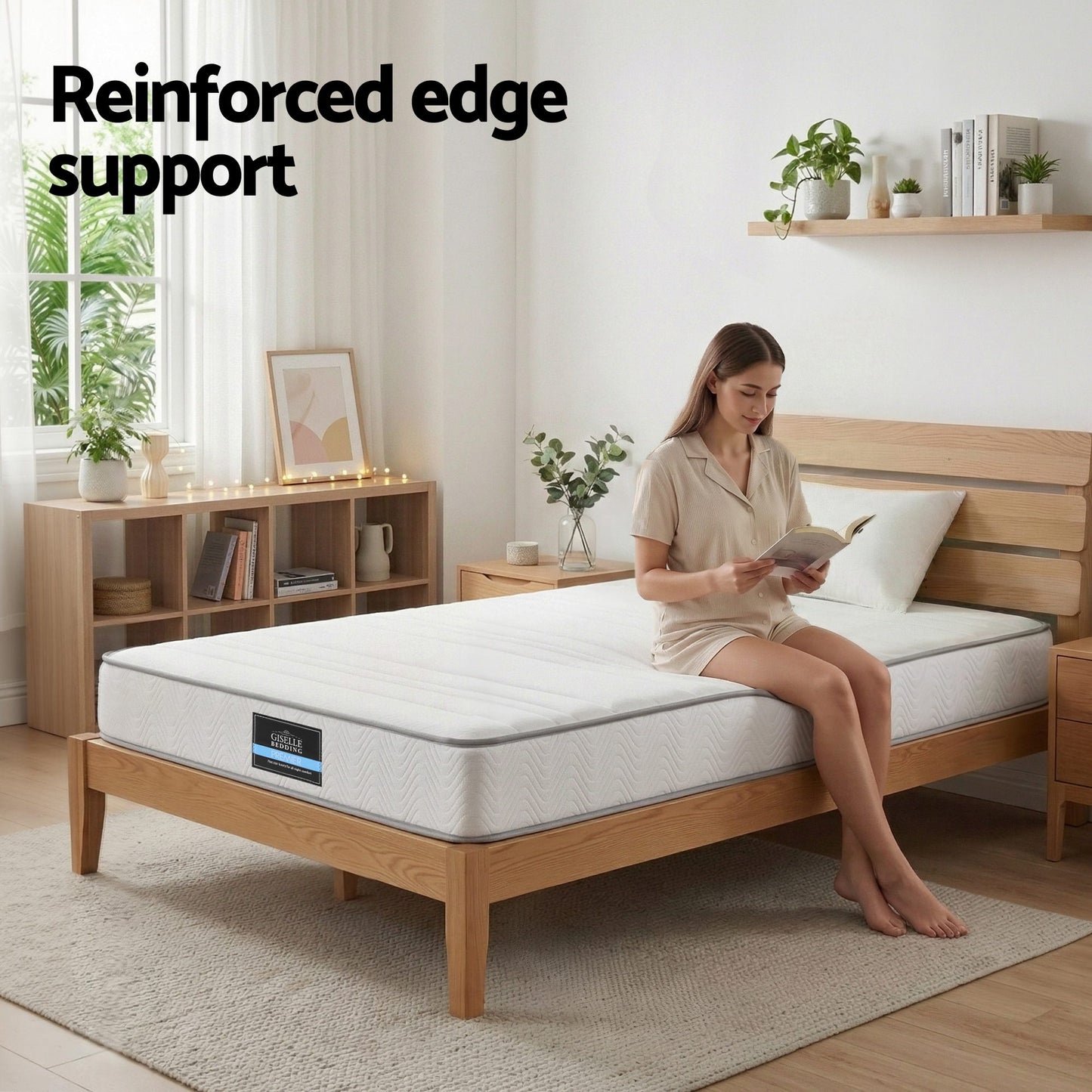 Naelis 20cm Mattress with Reinforced Edge Support Egg-Crate Foam - Single