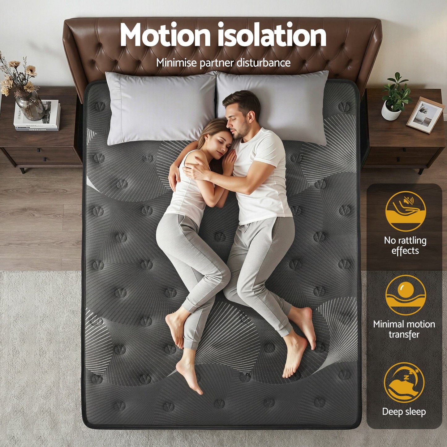 Vaelor 35cm Mattress Euro Top with Graphene Cooling Comfort Medium Firm - Double
