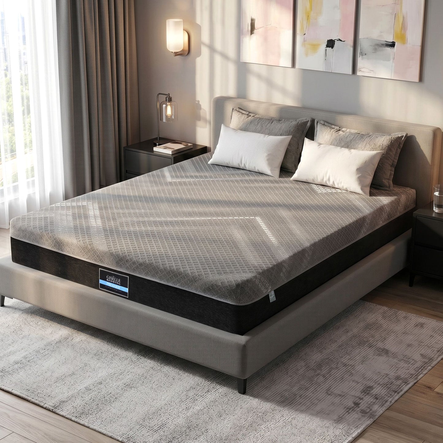 Bodin 26cm Mattress Firm Pocket Spring Dual Edge Support Dark Grey - King