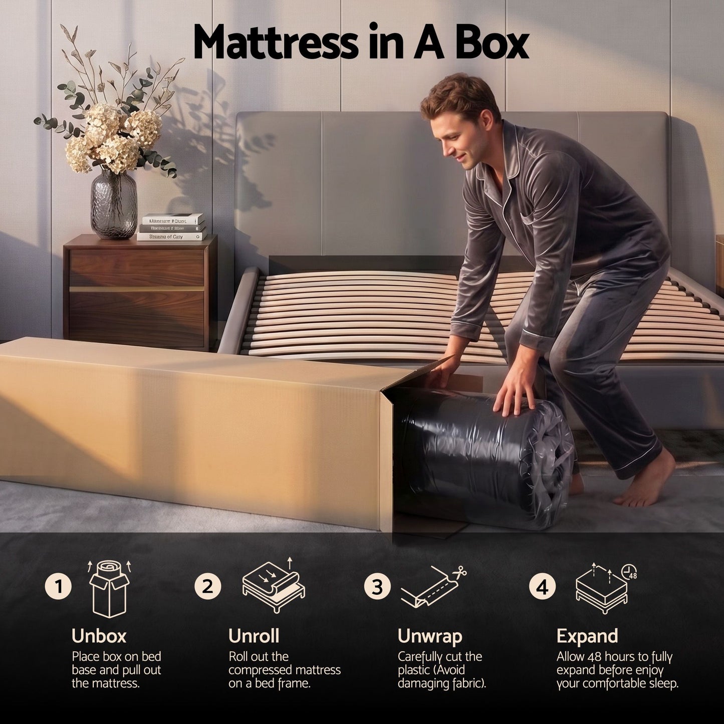 Corliss 34cm Hybrid Mattress with Cooling Gel Memory Foam and Edge Support - Double